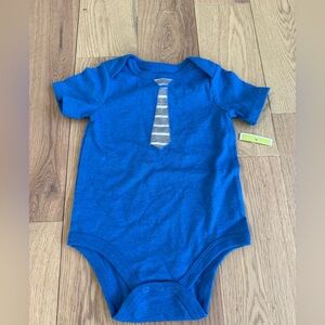 Blue Baby Onesie with Neck Tie Design Sz 6-9 mos